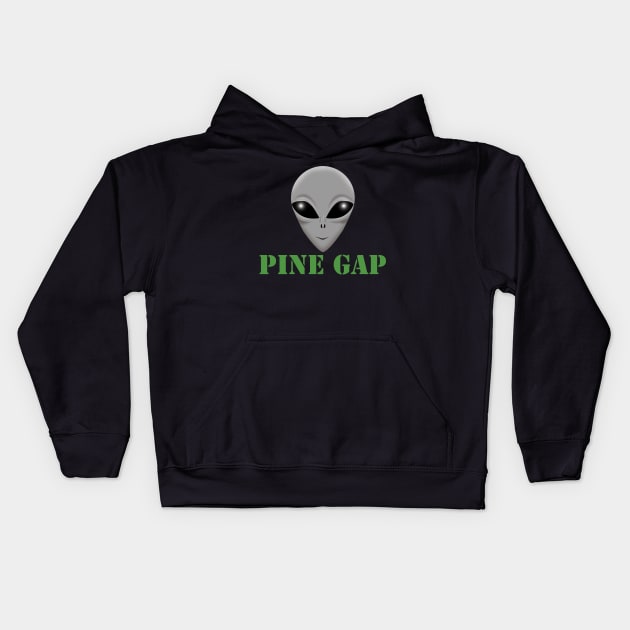 Pine Gap Kids Hoodie by Wickedcartoons